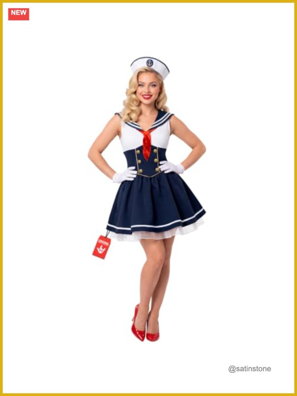 Morph Sailor Costume Dress Gloves Hat Halloween Bachelorette Party Women